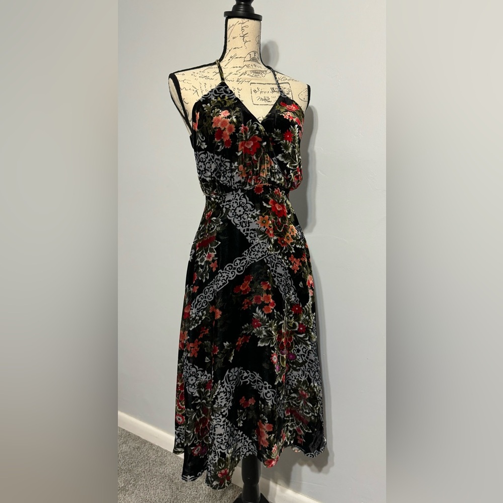NWOT - BASIL ❤️ LOLA VELVET BURN OUT DRESS